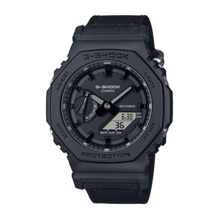 CASIO卡西歐 G-SHOCK 街頭潮流 Cordura尼龍錶帶 八角雙顯電子錶 (GA-2100BCE-1A)