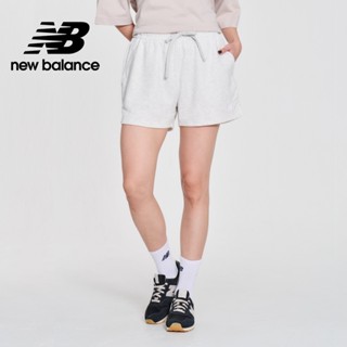 【New Balance】 NB 刺繡小LOGO棉質短褲_女性_淺灰色_WS41500AHH
