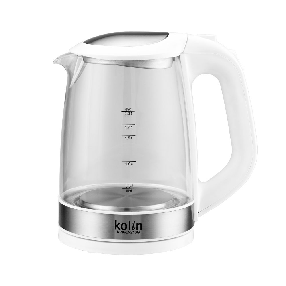 【Kolin歌林】2L玻璃快煮壺(KPK-LN213G)｜新品現貨 電茶壺 泡茶壺 花茶壺 壺蓋內襯不鏽鋼