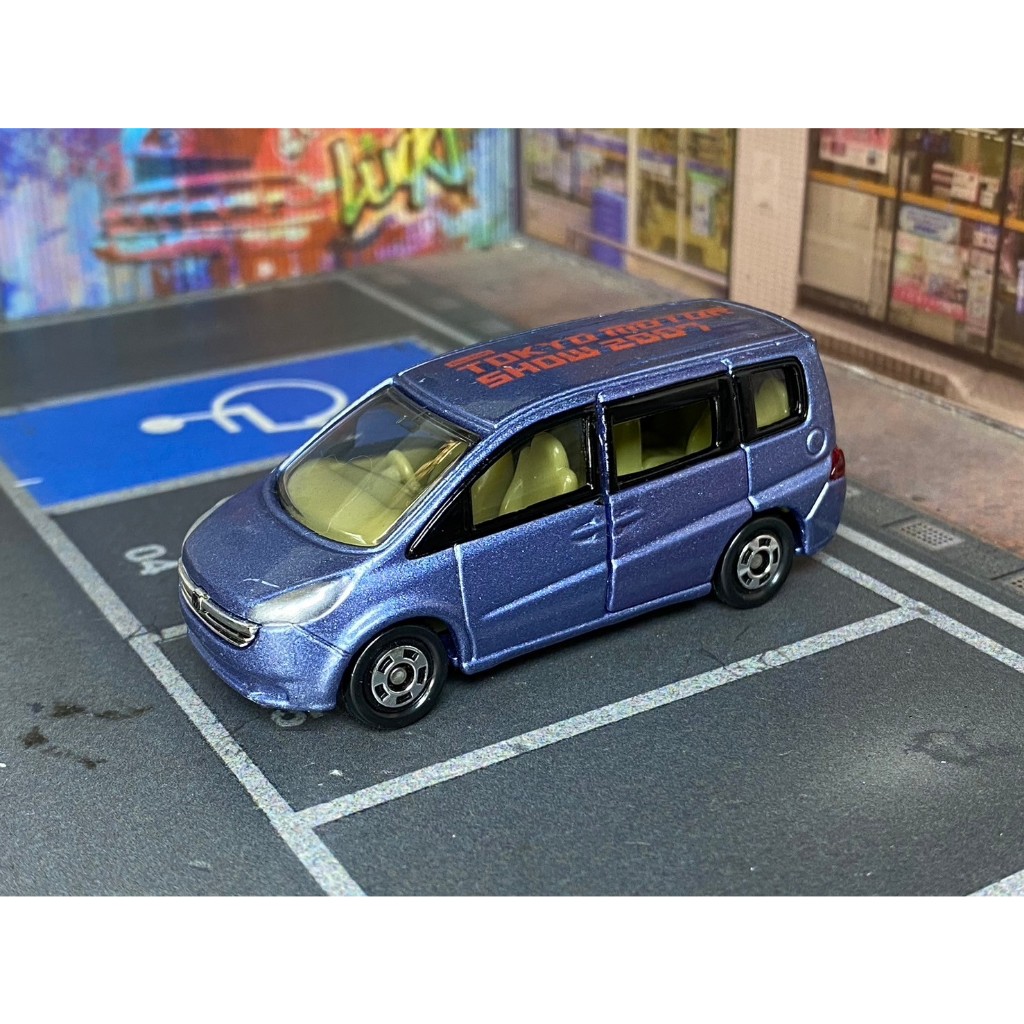 TOMICA-A16-無盒戰損-東京車展-Honda Stepwgn -銀藍