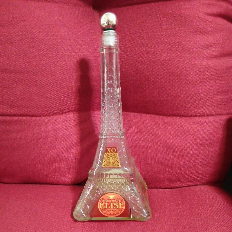 法國艾菲爾鐵塔白蘭地空酒瓶 玻璃瓶 瓶子 空瓶子 700ml