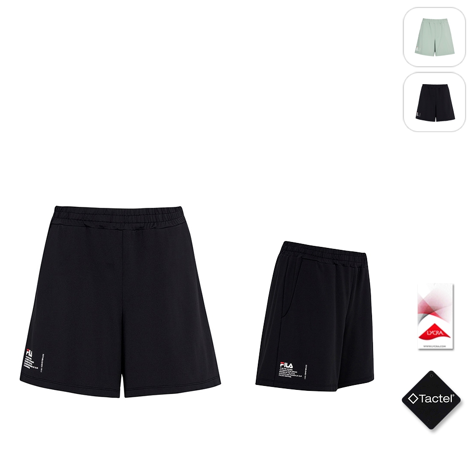 【FILA】女性 萊卡彈性 針織短褲-黑色 5SHX-1609-BK