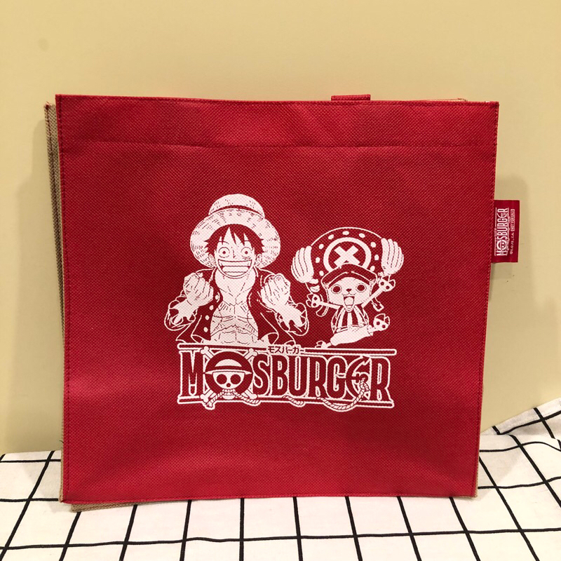 全新🌷摩斯MOS Burger X 海賊王聯名環保購物袋 摩斯漢堡不織布環保袋 禮物袋 重複使用置物購物環保袋