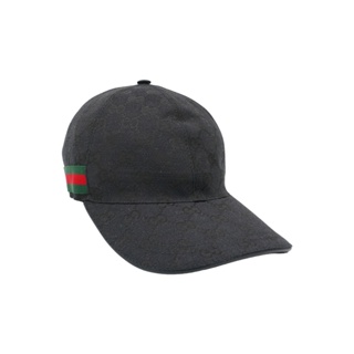 Gucci 經典雙G logo帆布棒球帽(200035-黑)
