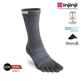 INJINJI 女 Trail野跑避震吸排五趾中筒襪FX / 黑 / XG-H4005H000