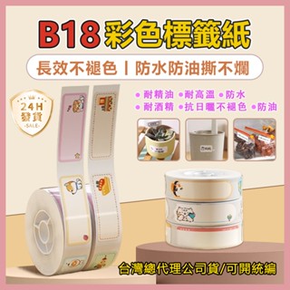 b18 標籤紙 臺灣總代理公司現貨 精臣標籤貼紙 B18標籤機貼紙 熱轉印標籤貼紙 姓名貼 彩色標籤紙 防水防油不易掉