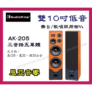 台灣撼聲AudioKing AK-205雙10吋低音舞台用喇叭/歌唱兩用喇叭【恩亞音響】雙10吋唱歌喇叭 舞台專用喇叭