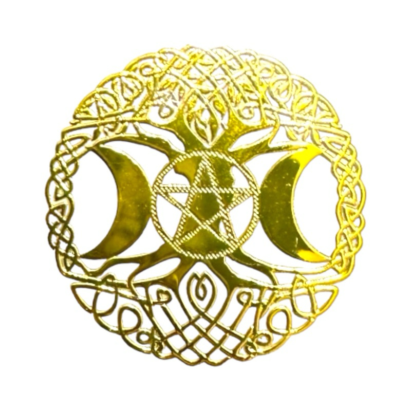 B 豐盛樹 3cm 神聖幾何金屬貼片 銅合金 能量符號 冥想 磁場 靈性提升轉化 奧剛 金字塔 材料 居家佈置