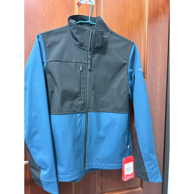 全新北臉專櫃The North Face 女大人款 藍/黑併色軟殼防風外套 女款M