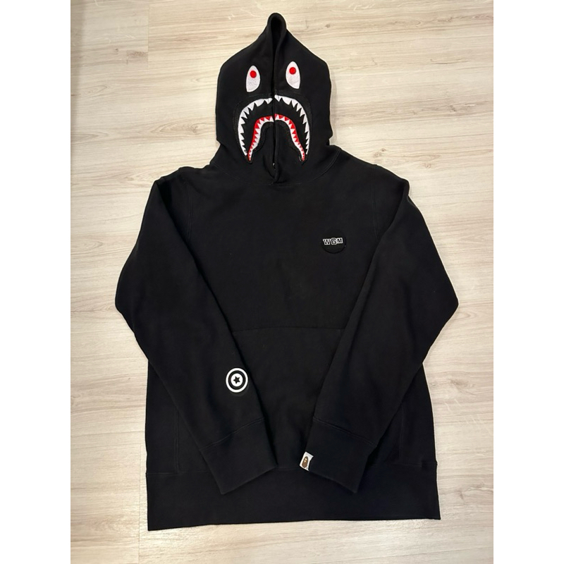 BAPE A Bathing Ape WGM鯊魚長袖連帽T恤(S/男女皆可)