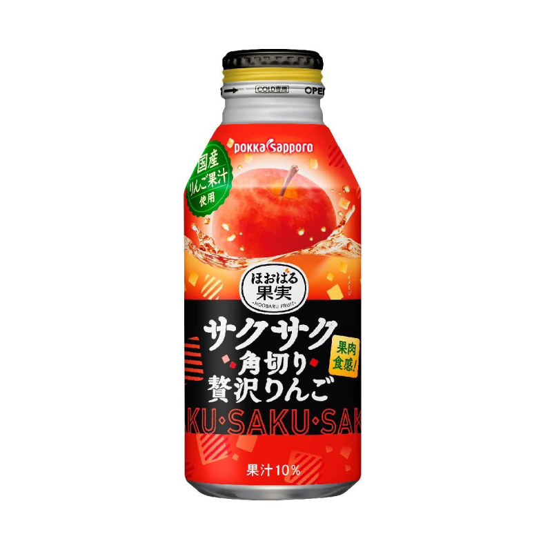 日本 SAPPORO 奢華 蘋果飲 (果肉) 400ml 箱購 24瓶 蘋果 橘子 果汁