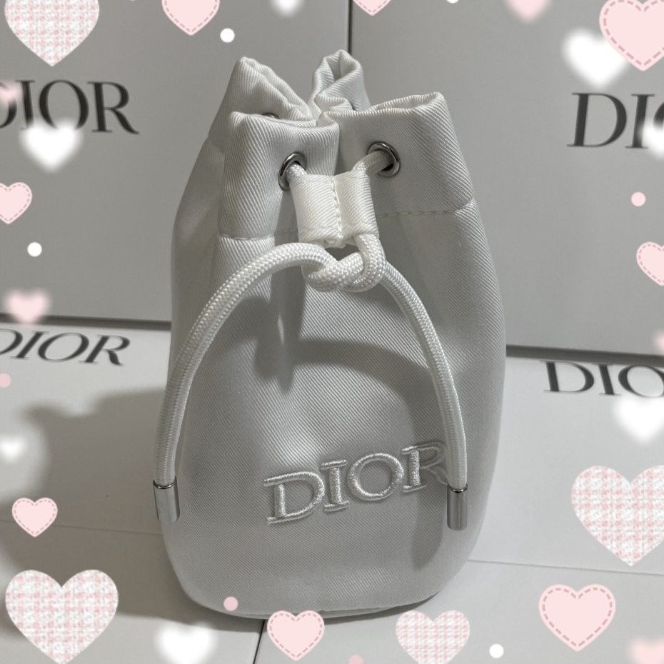 🏅aimeili美妝🏅迪奧Dior 純白束口袋型化妝包(18*20*12cm)🎁專櫃贈品包🎁