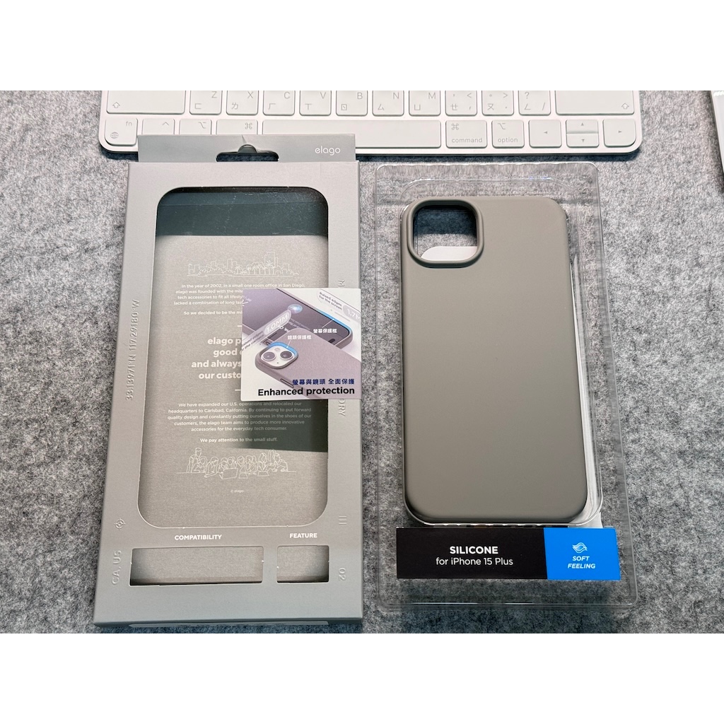 [自售] 韓國 elago iPhone 15 Plus Liquid 矽膠手機殼 Medium Grey 石頭灰色