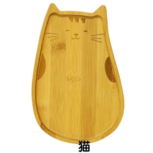 日本進口 貓咪竹製托盤 笑臉 現貨