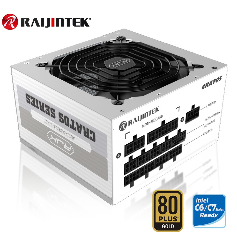 【RAIJINTEK】CRATOS 1200W 電源供應器-金牌 白色