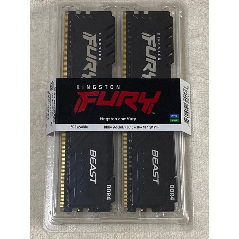 金士頓 Kingston FURY Beast 獸獵者 DDR4 2666 16GB(8GBx2) 桌上型超頻記憶體電競