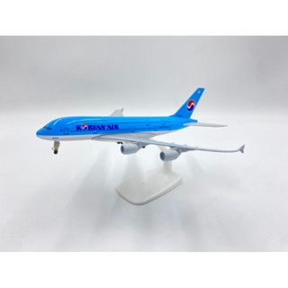 【壓箱寶玩具】現貨 1/400大韓航空A380 20公分 金屬模型飛機 含展示架起落架
