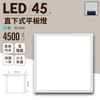 LED 45瓦 直下式平板燈 白光 自然光 保固一年 60*60 取代輕鋼架燈 辦公室 商場照明
