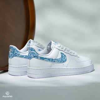 Nike Air Force 1 07 ESS 女 白藍 變形蟲 AF1 經典 低筒 運動 休閒鞋 DH4406-100