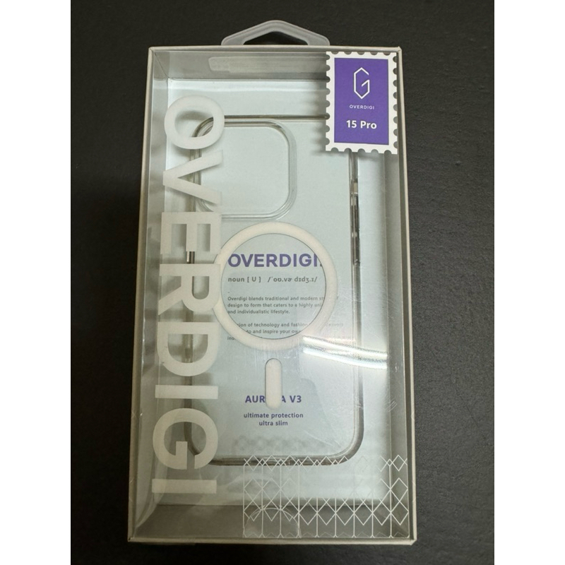 二手自定鍵版OVERDIGI iPhone 15 pro V3 磁吸抗黃防摔透明殼（原廠五年保固）透明手機殼不泛黃
