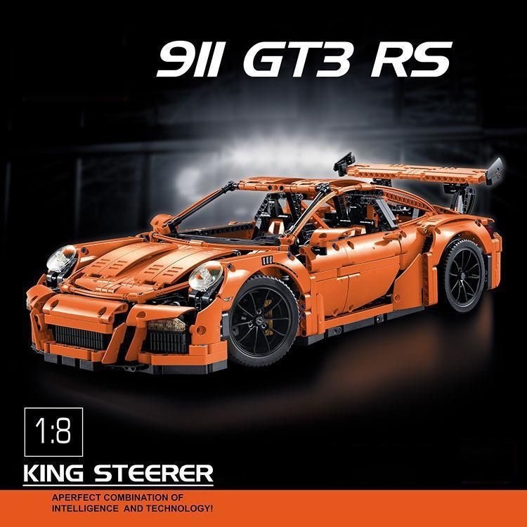 相容樂高 保時捷911 GT3 RS 積木 4056 橙色 賽車模型 高難度拚裝玩具男孩禮物【LES積木】