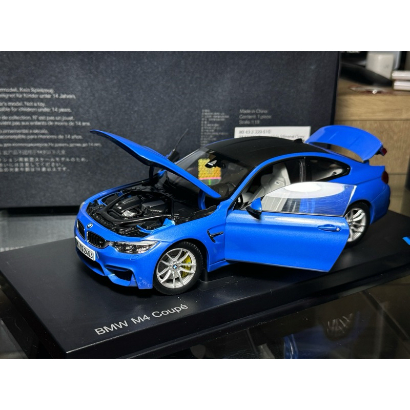 原廠精品Paragon 1/18 BMW M4 F82 土耳其藍 模型車 現貨 微瑕福利品