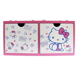 Hello Kitty_凱蒂貓~HELLO KITTY 多多積木雙抽收納盒*38144