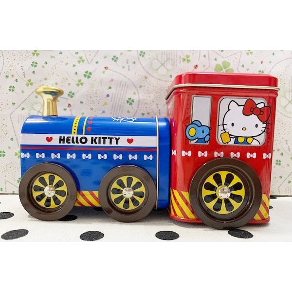 Hello Kitty_凱蒂貓~三麗鷗 KITTY台灣授權鐵製置物盒-火車造型#13225