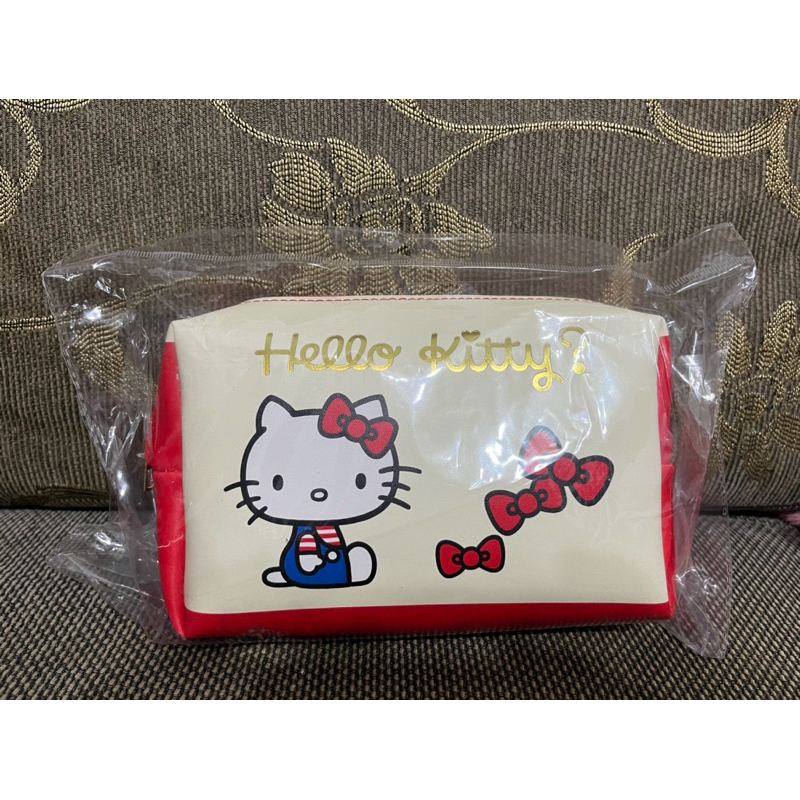 Hello Kitty 凱蒂貓 後背包組 化妝包 收納包 包包 禮物 卡通包 白紅色 交換禮物 伴手禮