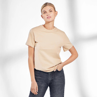 Bread & Boxers Crew-Neck Cotton 純有機棉女用圓領Ｔ- 米色 上衣 素t 短袖上衣