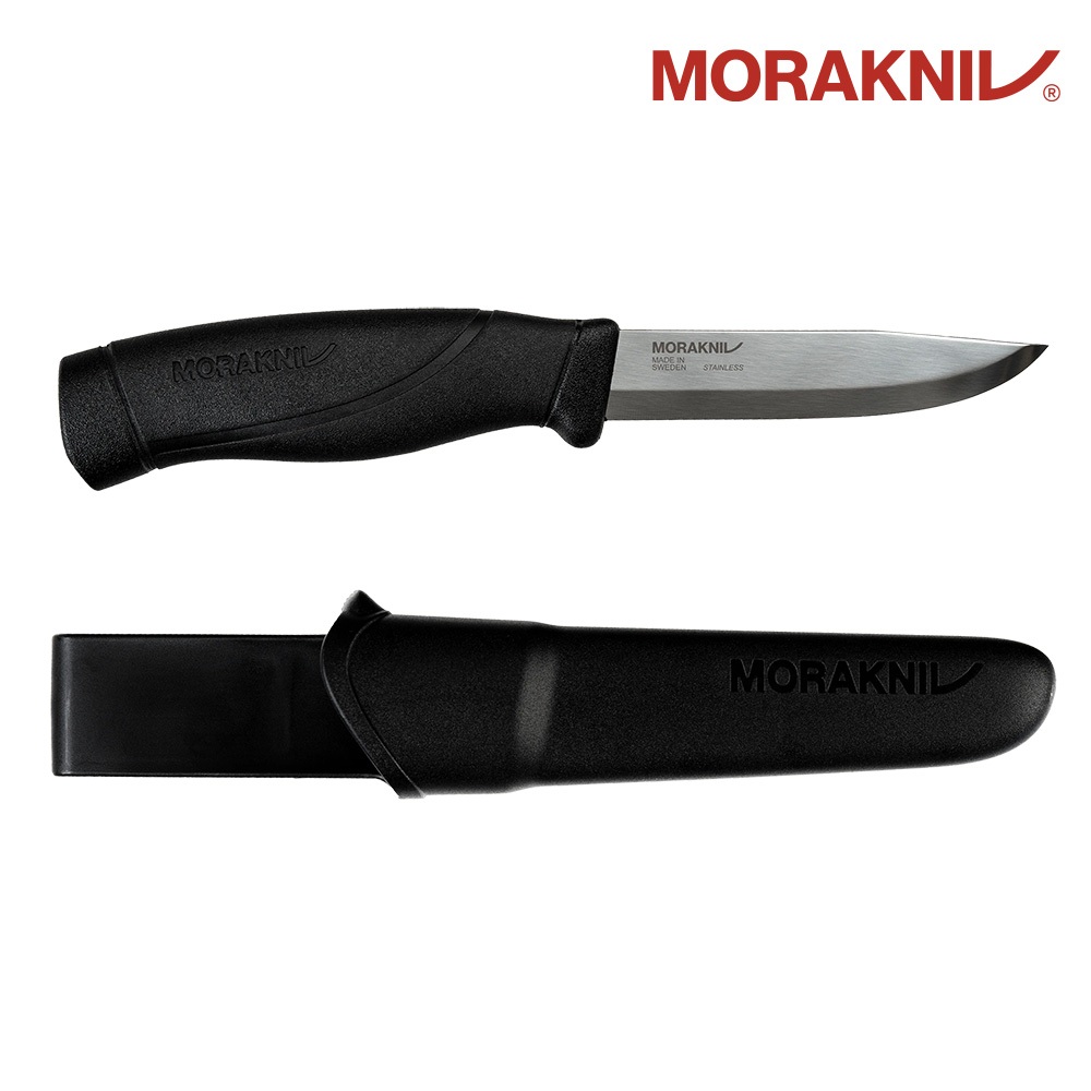 MoraKniv 多功能不鏽鋼厚刃直刀Companion HeavyDuty (S)｜13158 黑 (戶外刀 不銹鋼)