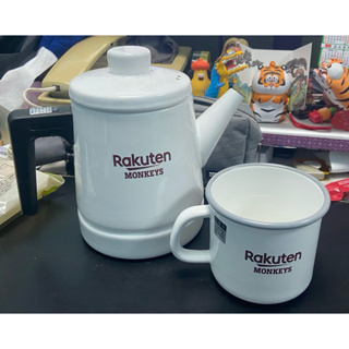 RAKUTEN X FUJIHORO 琺瑯咖啡壺，二手 壺+馬克杯