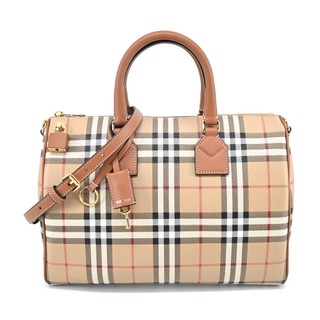 BURBERRY 經典格紋皮革中型手提/斜背包(石楠木棕色)｜100%原廠真品｜JS Maxx官方旗艦館