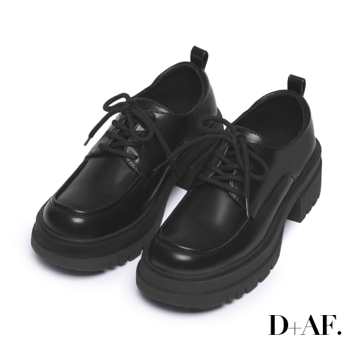 D+AF [現貨快出] 厚底鞋 厚底 寬頭鞋 鬆糕鞋 德比鞋 楔型鞋 2色 [優質首選] 1001-9