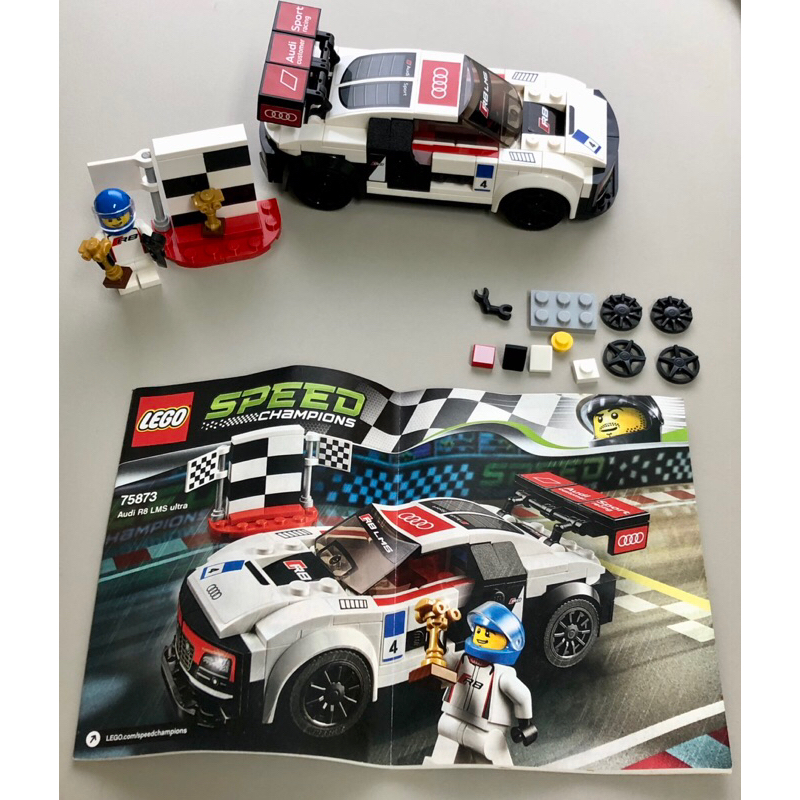 絕版LEGO 樂高 75873 奧迪 Audi R8 LMS ultra Speed系列 (無盒子) 有說明書 二手絕版