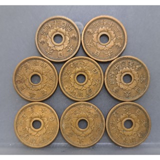 幣926 日本昭和13.14.15年5錢硬幣 共10枚