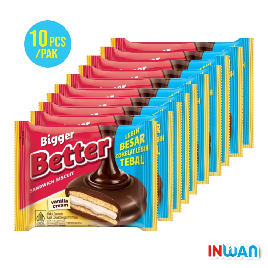 【 印灣 INWAN 】印尼 BISCUIT BETTER 10PCS 巧克力棉花糖餅 威化餅 餅乾 棉花糖