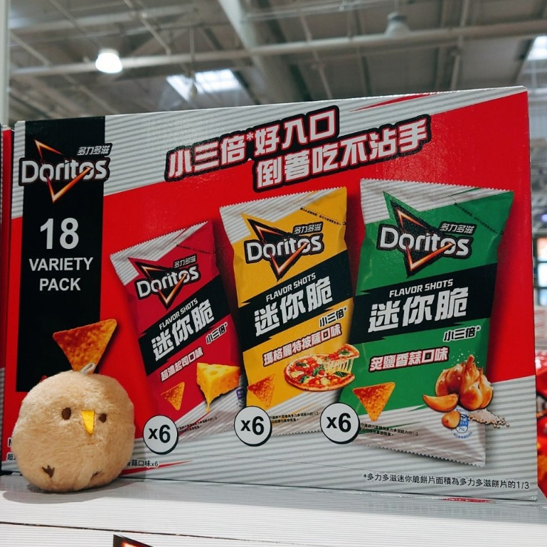 COSTCO 多力多滋 Doritos 迷你脆玉米片綜合分享箱 18包 迷你脆 玉米片 超濃起司 炙鹽香蒜 瑪格麗特披薩