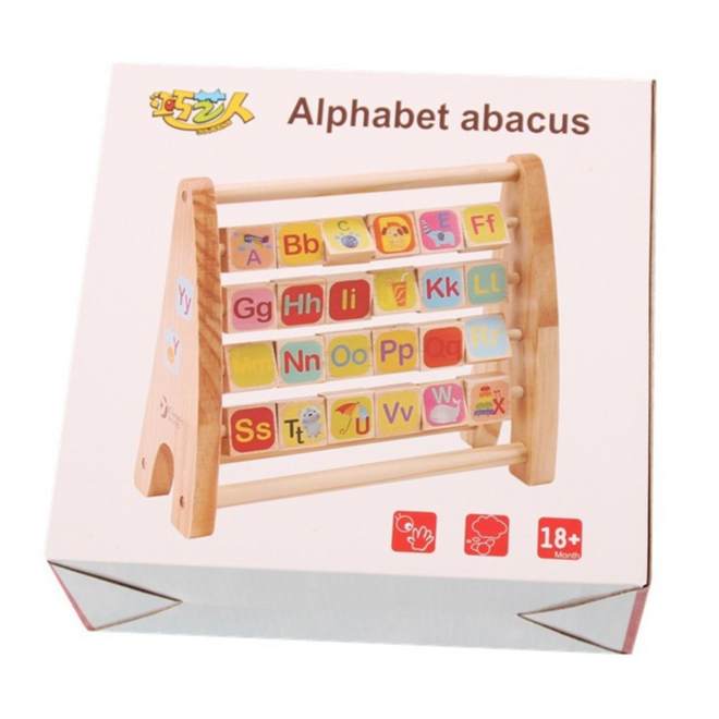 多功能木製算珠字母架 / 動物翻板積木 早教玩具 / 算珠 幼兒玩具 / 木製玩具 2歲玩具