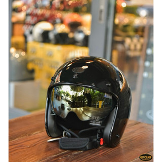現貨GU CAMP騎士部品 免運優惠 EVO Helmet 內建鏡片 3/4 復古帽 小帽體 黑化 復古 安全帽 亮黑