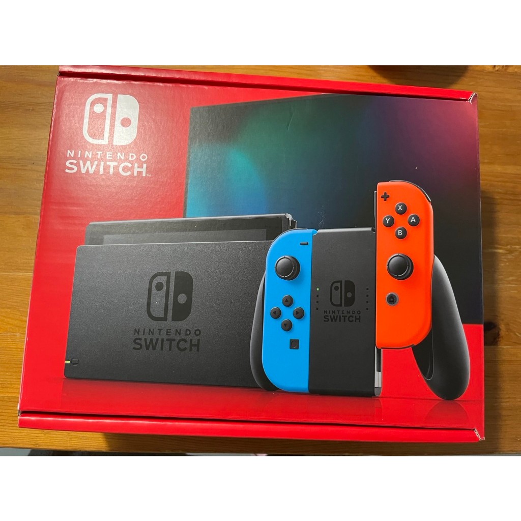 全新 Nintendo 任天堂 Switch電光藍紅Joy-Con續航力加強版(日規主機) 保固一年