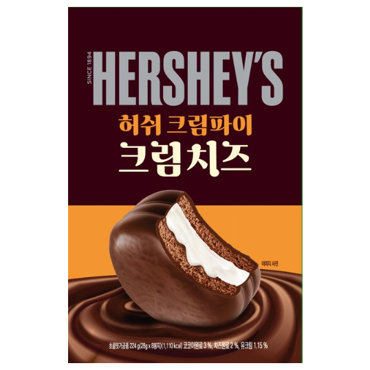 [預購]韓國 Hershey's 奶油起司夾心巧克力蛋糕派 224g