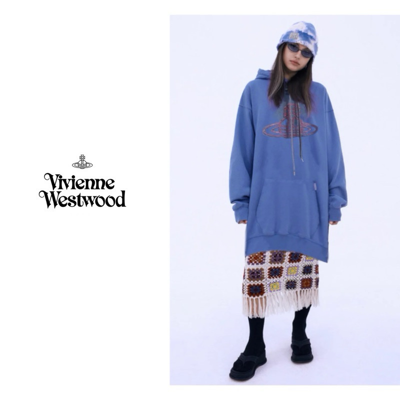 ▫️代購▫️紅標🇯🇵日本專櫃Vivienne Westwood 薇薇安大土星刺繡貼布連帽圓領長袖T-shirt大學T