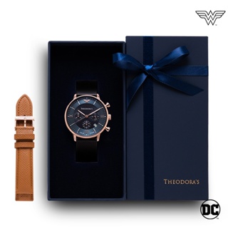 【THEODORA'S】限定禮盒神力女超人手錶+替換錶帶2入組-湖水綠-米蘭黑【希奧朵拉】