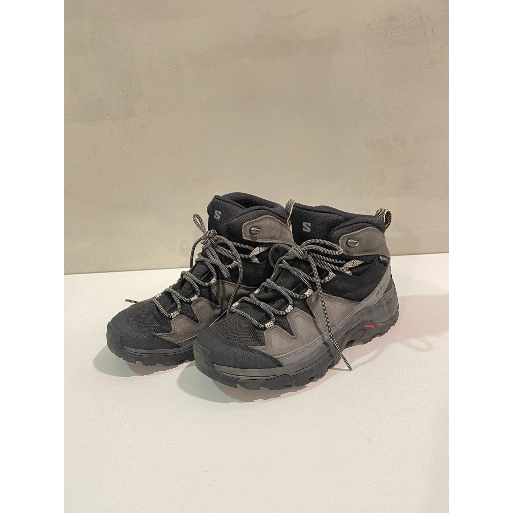 二手Salomon女 QUEST ROVE Goretex 高筒登山鞋(黑/磁灰/靜灰)