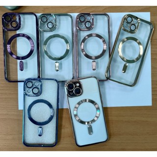 CD紋 磁吸 保護殼 電鍍軟殼 自帶鏡頭貼 透明防摔手機殼 適用iPhone 15