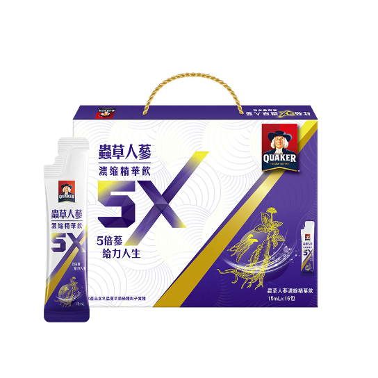 【桂格】5X 蟲草人蔘濃縮精華飲 6 盒入  (15 ML*16包/盒) 早安健康嚴選