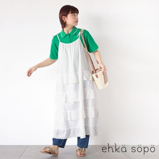 ehka sopo 甜美蕾絲荷葉層次設計綁帶連身洋裝(FF42L0H1080)