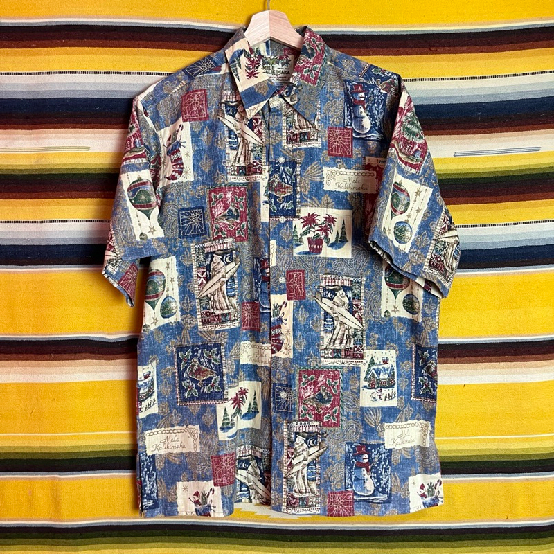 古著•Nuzi_s • 夏威夷製聖誕節襯衫 夏威夷襯衫、花襯衫 S4031949