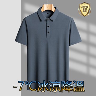 【台灣現貨】冰涼順滑男涼感POLO衫 涼感上衣 夏季POLO衫 冰感POLO衫 排汗 POLO衫 素面 吸濕排汗短袖上衣